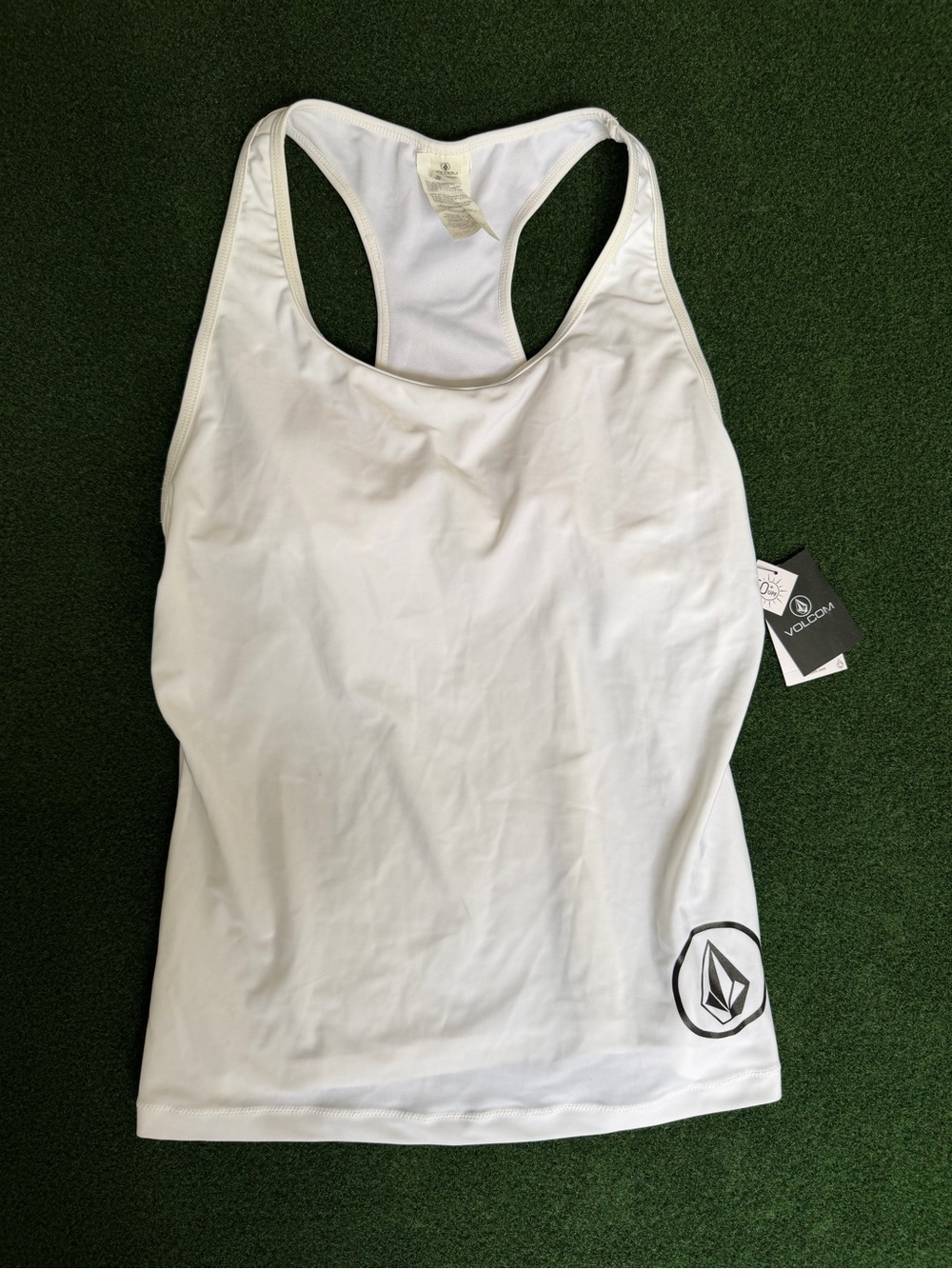 Volcom White Racerback Logo Tank